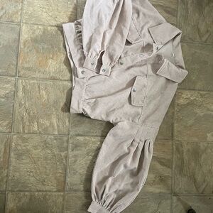 Women's Corduroy Jumpsuit in Cream